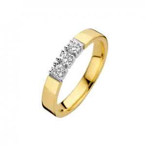 Man Made Bico Memoire ring 3 x 0.06 crt H/Si MM | H -  Wesselton - Wit | 18.50