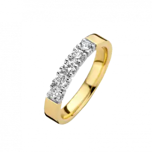 Man Made Bico Memoire ring 5 x 0.06 crt H/Si MM | H -  Wesselton - Wit | 18.50