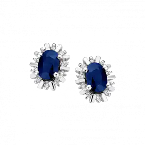 Bico Lady Kate oorsieraden 2 x 0.075 crt H/Si + Saffier | H -  Wesselton - Wit | 0.00
