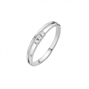 WG Briljant ring 3 x 0.025 crt H/Si