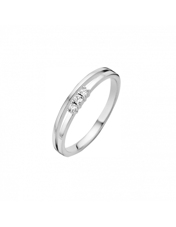 WG Briljant ring 3 x 0.025 crt H/Si