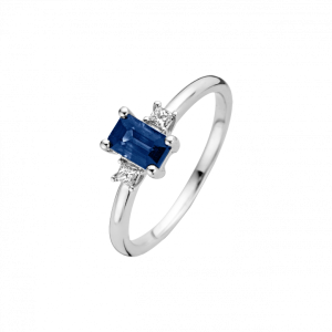 WG Briljant ring 0.09 crt H/Si 0.74 crt Saffier