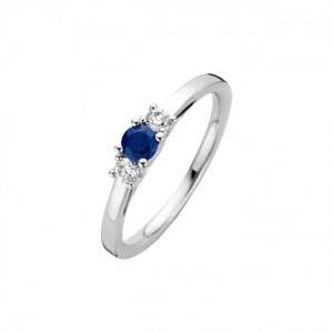 WG Briljant ring Nozza 0.13 crt H/Si + Saffier