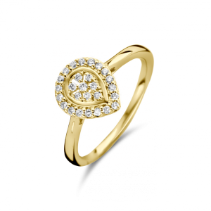 Man Made GG Briljant ring 0.20 crt H/Si mm peer | H -  Wesselton - Wit | 18.50
