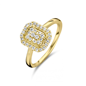 Man Made GG Briljant ring 0.28 crt H/Si mm rechthoek | H -  Wesselton - Wit | 18.50