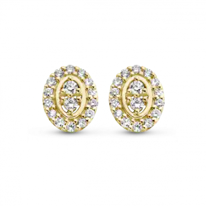 Man Made GG Briljant oorsieraden Arbia 2 x 0.125 crt H/Si mm ovaal | H -  Wesselton - Wit | 0.00