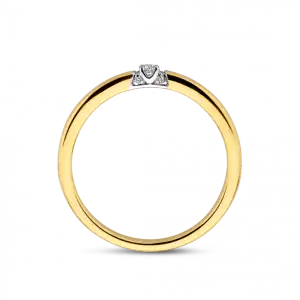 Bico Memoire ring Soave met zijstenen 0.06 crt