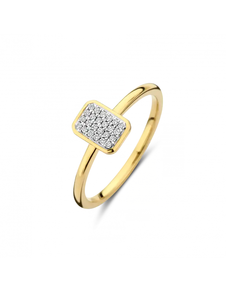Bico Briljant ring Cato 0.09 crt H/Si rechthoek