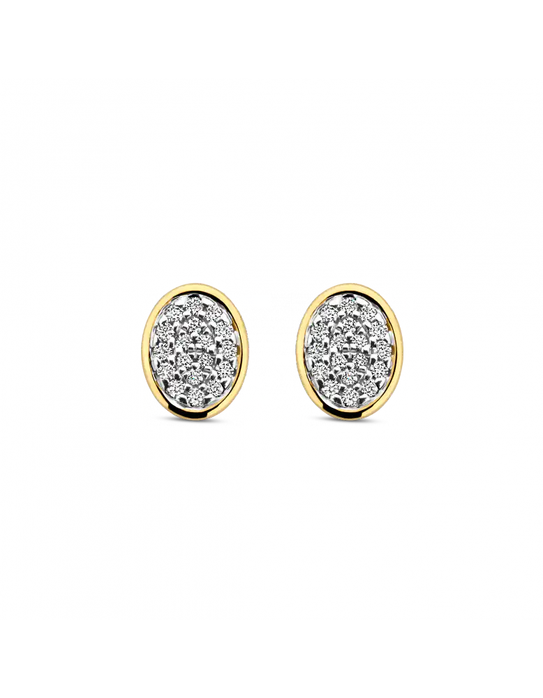Bico Briljant oorsieraden Juno 2 x 0.06 crt H/Si ovaal
