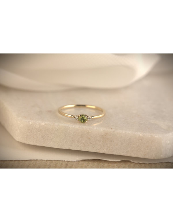 GG Briljant ring Mia 0.03 crt H/Si + Peridot