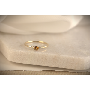 GG Briljant ring Mia 0.03 crt H/Si + Citrine