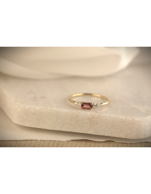 GG Briljant ring Casa 0.10 crt H/Si + Pink Tourmaline