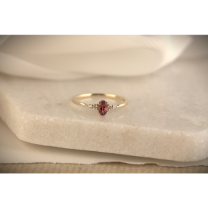 GG Briljant ring Lovo 0.07 crt H/Si + Pink Tourmaline