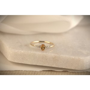 GG Briljant ring Lovo 0.07 crt H/Si + Citrine