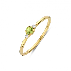 GG Briljant ring MIA 0.03 crt H/Si + Peridot