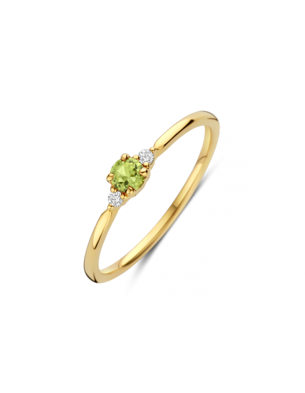 GG Briljant ring Mia 0.03 crt H/Si + Peridot