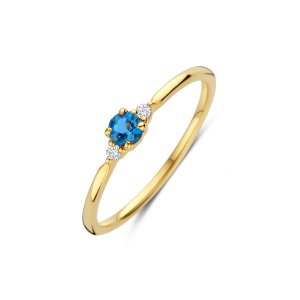 GG Briljant ring Mia 0.03 crt H/Si + London Blue Topaz