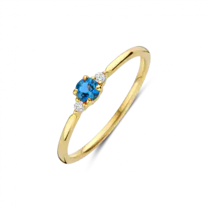 GG Briljant ring MIA 0.03 crt H/Si + London Blue Topaz