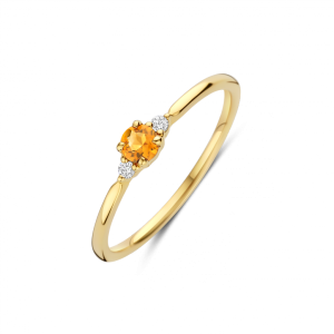 GG Briljant ring Mia 0.03 crt H/Si + Citrine