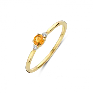 GG Briljant ring MIA 0.03 crt H/Si + Citrine