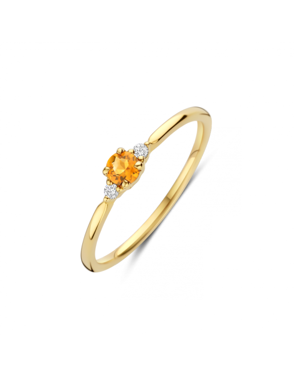 GG Briljant ring Mia 0.03 crt H/Si + Citrine