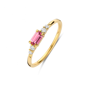 GG Briljant ring Casa 0.10 crt H/Si + Pink Tourmaline