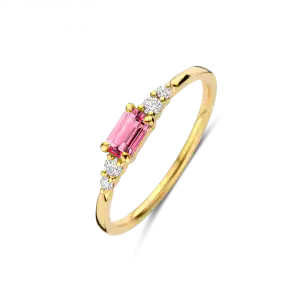 GG Briljant ring CASA 0.10 crt H/Si + Pink Tourmaline