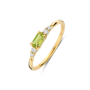 GG Briljant ring Casa 0.10 crt H/Si + Peridot