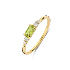 GG Briljant ring CASA 0.10 crt H/Si + Peridot