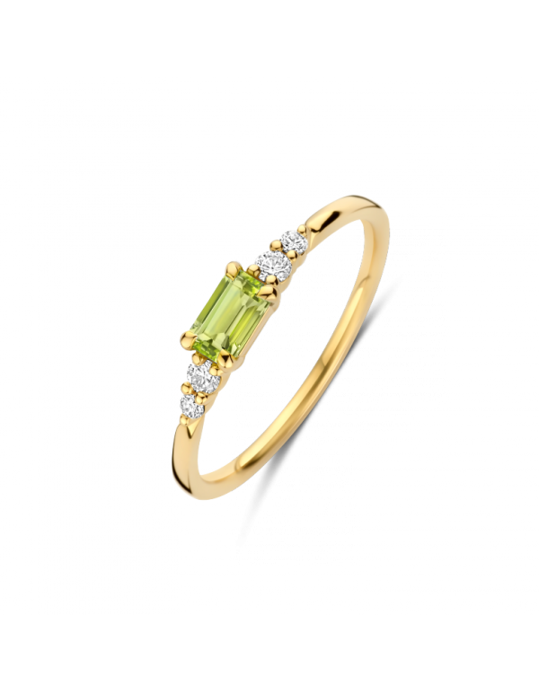 GG Briljant ring Casa 0.10 crt H/Si + Peridot