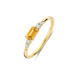 GG Briljant ring Casa 0.10 crt H/Si + Citrine