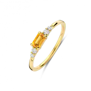 GG Briljant ring CASA 0.10 crt H/Si + Citrine