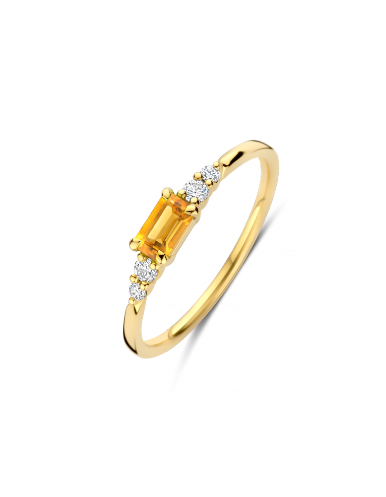 GG Briljant ring Casa 0.10 crt H/Si + Citrine