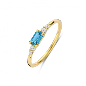 GG Briljant ring CASA 0.10 crt H/Si + London Blue Topaz