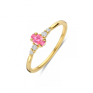 GG Briljant ring Lovo 0.07 crt H/Si + Pink Tourmaline