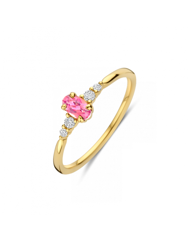 GG Briljant ring Lovo 0.07 crt H/Si + Pink Tourmaline