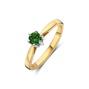 MAN MADE Bico Classico ring 1 x 0.10 crt H/Si groen MM | H - Wesselton - Wit | 18.50