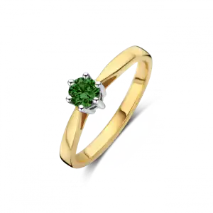 MAN MADE Bico Classico ring 1 x 0.10 crt H/Si groen MM | H -  Wesselton - Wit | 18.50