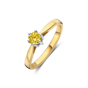 MAN MADE Bico Classico ring 1 x 0.10 crt H/Si geel MM | H - Wesselton - Wit | 18.50