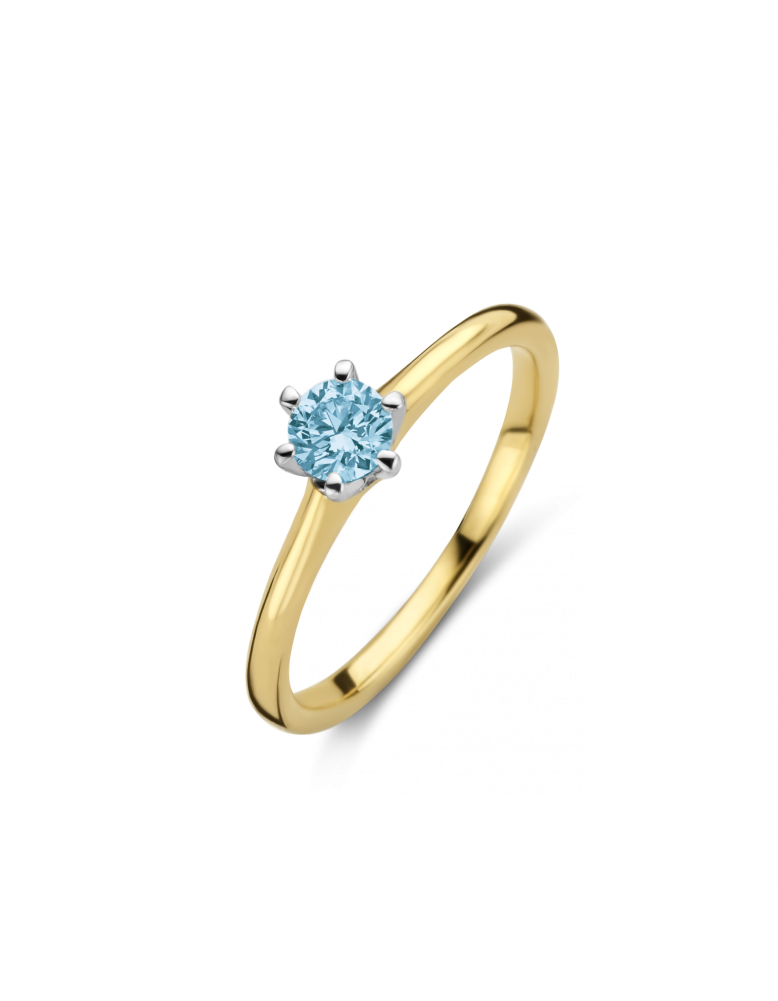 MAN MADE Bico Reale ring 1 x 0.10 crt H/Si blauw MM | H - Wesselton - Wit | 18.50