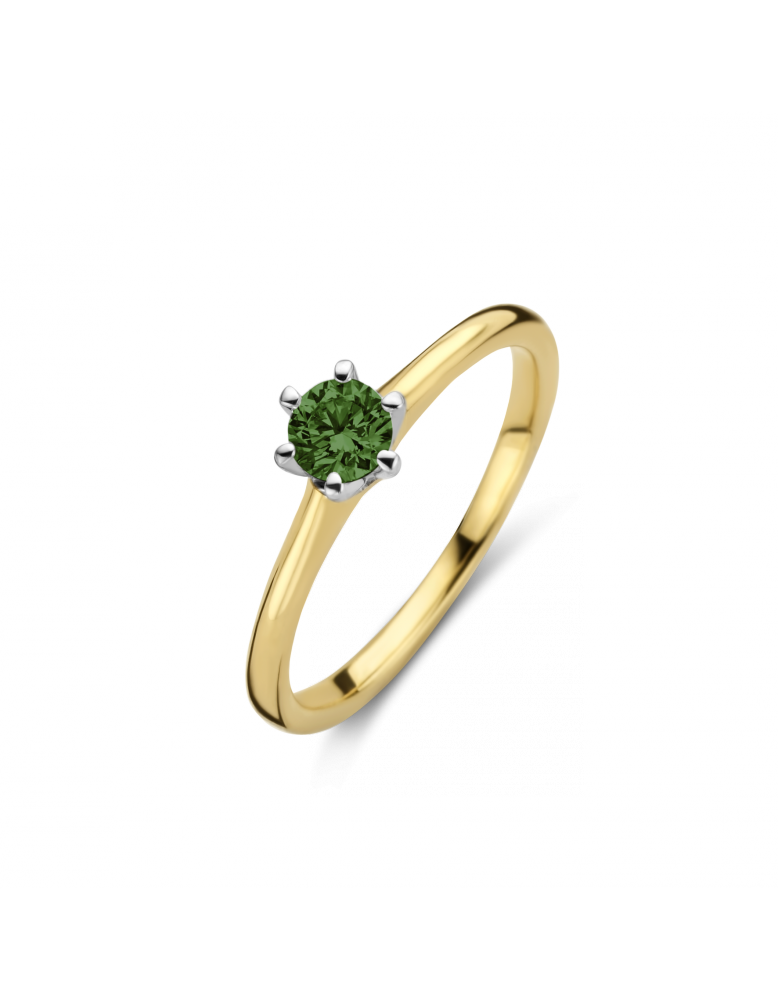 MAN MADE Bico Reale ring 1 x 0.10 crt H/Si groen MM | H - Wesselton - Wit | 18.50