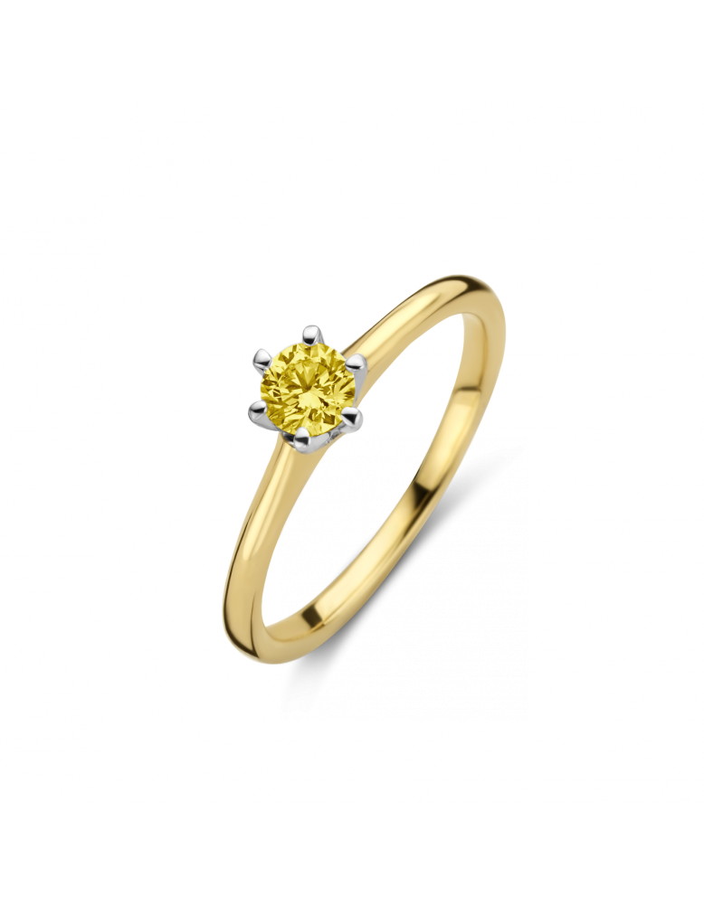MAN MADE Bico Reale ring 1 x 0.10 crt H/Si geel MM | H - Wesselton - Wit | 18.50
