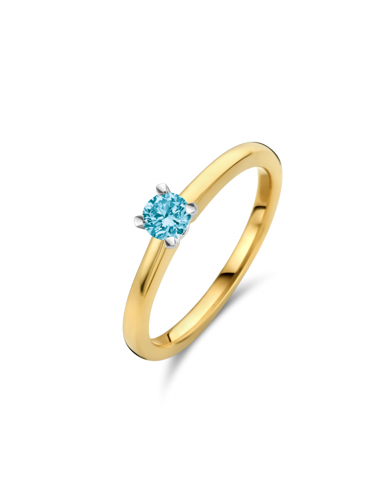 MAN MADE Bico Quattro ring 1 x 0.10 crt H/Si blauw MM | H - Wesselton - Wit | 18.50