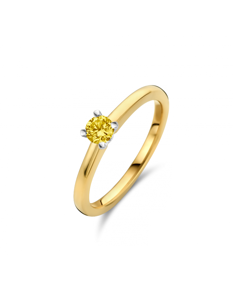 MAN MADE Bico Quattro ring 1 x 0.10 crt H/Si geel MM | H - Wesselton - Wit | 18.50