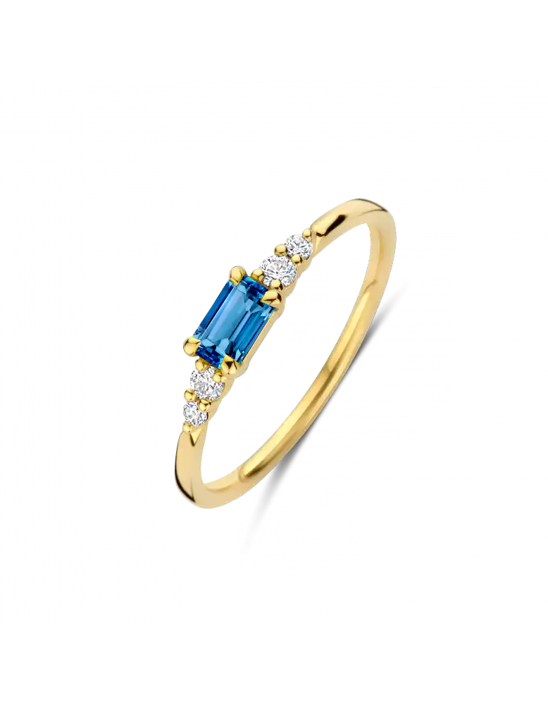 GG Briljant ring CASA 0.10 crt H/Si + London Blue Topaz